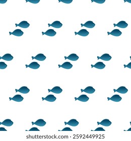 Exotic aquarium or sea fish. Flat style. Vector illustration. Seamless pattern.