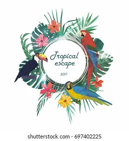 Exotic banner, template, poster, card, icon, logo etc. Vector.