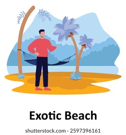 Exotic beach Vector illustration Vector Illustration Which can easily modify or edit


