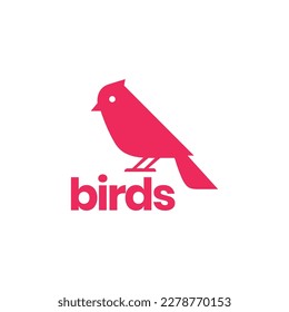 exotic bird canary modern shape clean logo design vector