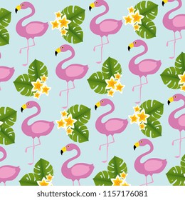 exotic bird flamingo pattern background