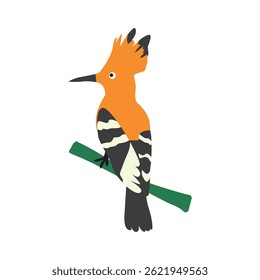 Pássaro exótico isolado em fundo branco. Ilustração vetorial