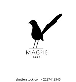 exotic bird magpie minimalist modern logo design vector