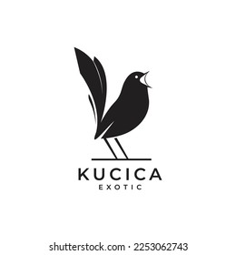 exotic bird magpie robins singer loud forest isolated logo design icon illustration template