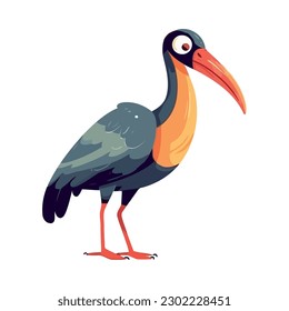 exotic bird on white background icon isolated