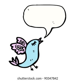 exotic bird singing cartoon
