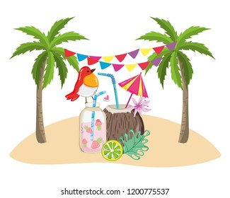 Exotic bird and summer