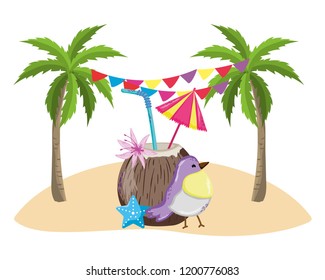 Exotic bird and summer