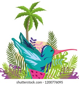 Exotic bird and summer