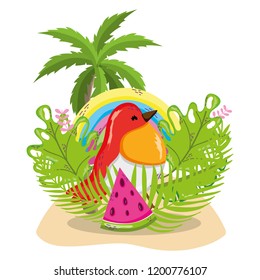 Exotic bird and summer