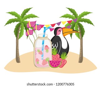 Exotic bird and summer