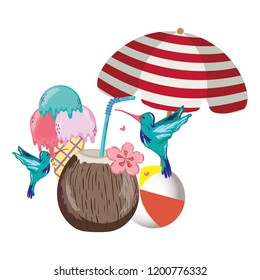 Exotic bird and summer