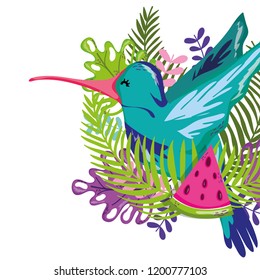 Exotic bird and summer