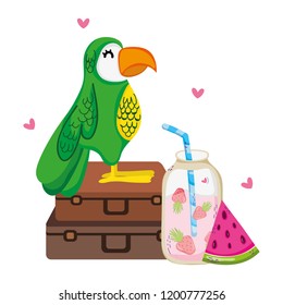 Exotic bird and summer
