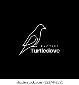 exotic bird turtle dove line minimalist modern logo design vector