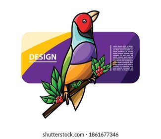 exotic bird vector illustration, good for background, website, landing page, digital printing stuff, etc