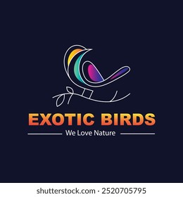 For an exotic birds logo, focus on vibrant colors and intricate designs that capture the beauty and uniqueness of these birds. Incorporate a stylized representation of a tropical bird, such as a parro