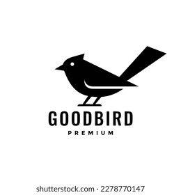 exotic black bird modern shape clean logo design vector