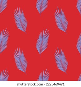 Exotic blue bird feather seamless pattern for fabric, stationery or print material.