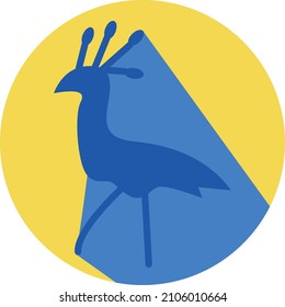 Exotic blue bird, illustration, vector on a white background.