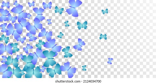 Papel de fondo vectorial abstracto de mariposas azules exóticas. Las polillas de verano. Las mariposas detalladas abstraen el fondo de los niños. Delicadas alas insectos diseño gráfico. Criaturas frágiles.