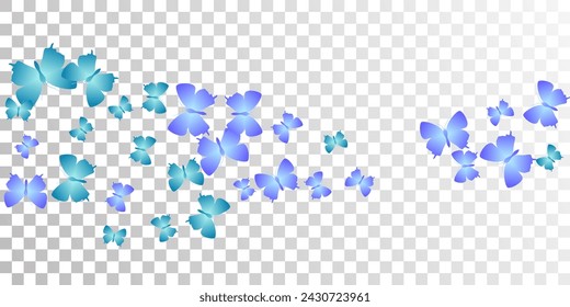 Exotic blue butterflies abstract vector illustration. Spring little moths. Decorative butterflies abstract children background. Gentle wings insects graphic design. Garden beings.