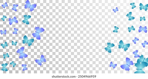Exotic blue butterflies isolated vector illustration. Spring vivid insects. Detailed butterflies isolated children wallpaper. Sensitive wings moths graphic design. Nature creatures.