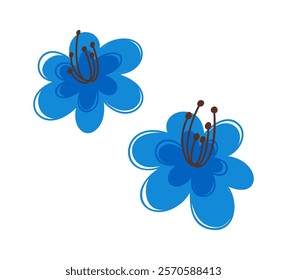 Exotic blue flower buds artwork