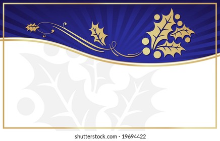 Exotic Blue Holly Adorned Gift Tag with Room for your own text. You may also like my color variations on this design.