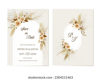 Wedding invitation card template with decorative floral backgrou 249592  Vector Art at Vecteezy