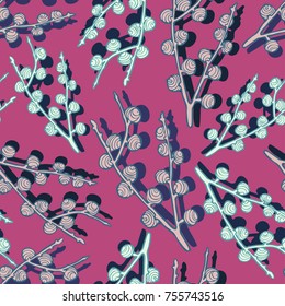 Exotic branches, hand-drawn in a sketchbook, translated into vector.
