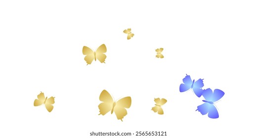 Exotic bright butterflies abstract vector background. Summer colorful insects. Simple butterflies abstract children wallpaper. Gentle wings moths graphic design. Garden beings.