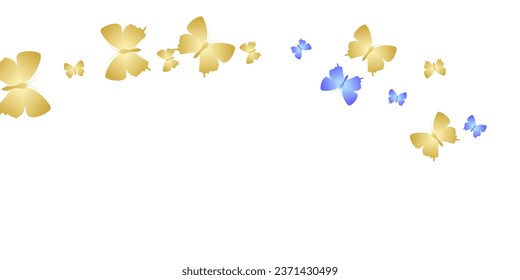 Exotic bright butterflies flying vector background. Spring cute insects. Fancy butterflies flying kids illustration. Tender wings moths patten. Garden beings.
