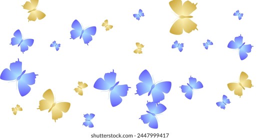 Exotic bright butterflies flying vector wallpaper. Summer little insects. Fancy butterflies flying fantasy background. Delicate wings moths graphic design. Fragile creatures.