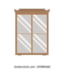Exotic brown bookcase.Flat isolated