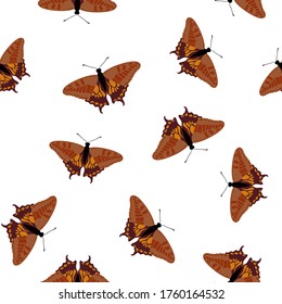 Exotic butterflies adorable seamless pattern. Fabric print with flying insect. Tropical butterflies vector wrapper. Summer kids fashion seamless pattern. Holiday design. 