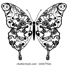 Exotic butterfly abstract patterns, EPS8 - vector graphics.