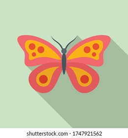 Exotic butterfly icon. Flat illustration of exotic butterfly vector icon for web design