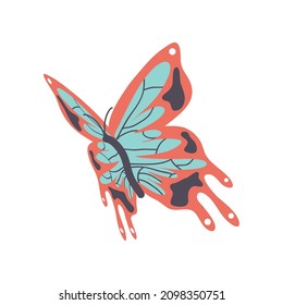 exotic butterfly icon isolated flat