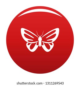 Exotic butterfly icon. Simple illustration of exotic butterfly vector icon for any design red
