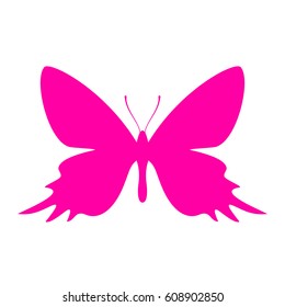 Exotic butterfly vector icon on white background