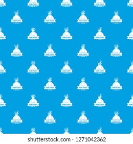 Exotic cactus pattern vector seamless blue repeat for any use