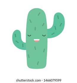 exotic cactus plant kawaii character