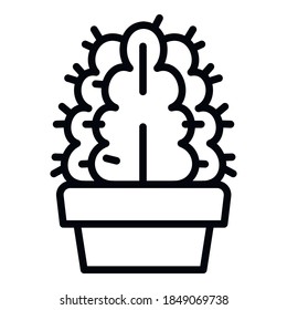 Exotic cactus pot icon. Outline exotic cactus pot vector icon for web design isolated on white background