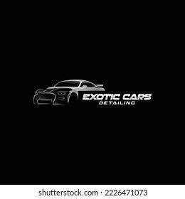 exotic car detailing with ford car vector outline logo