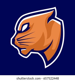 exotic cat head mascot logo