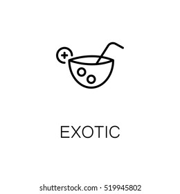 Exotic cocktail icon flat icon. Single high quality outline symbol of tourism for web design or mobile app. Thin line signs of travel for design logo, visit card, etc. Outline pictogram of cocktail
