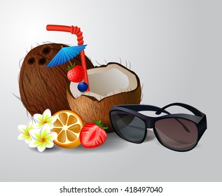 Exotic coconut cocktail