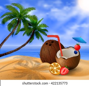 Exotic coconut cocktail