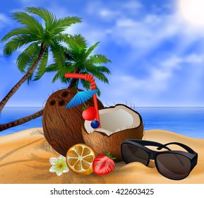 Exotic coconut cocktail